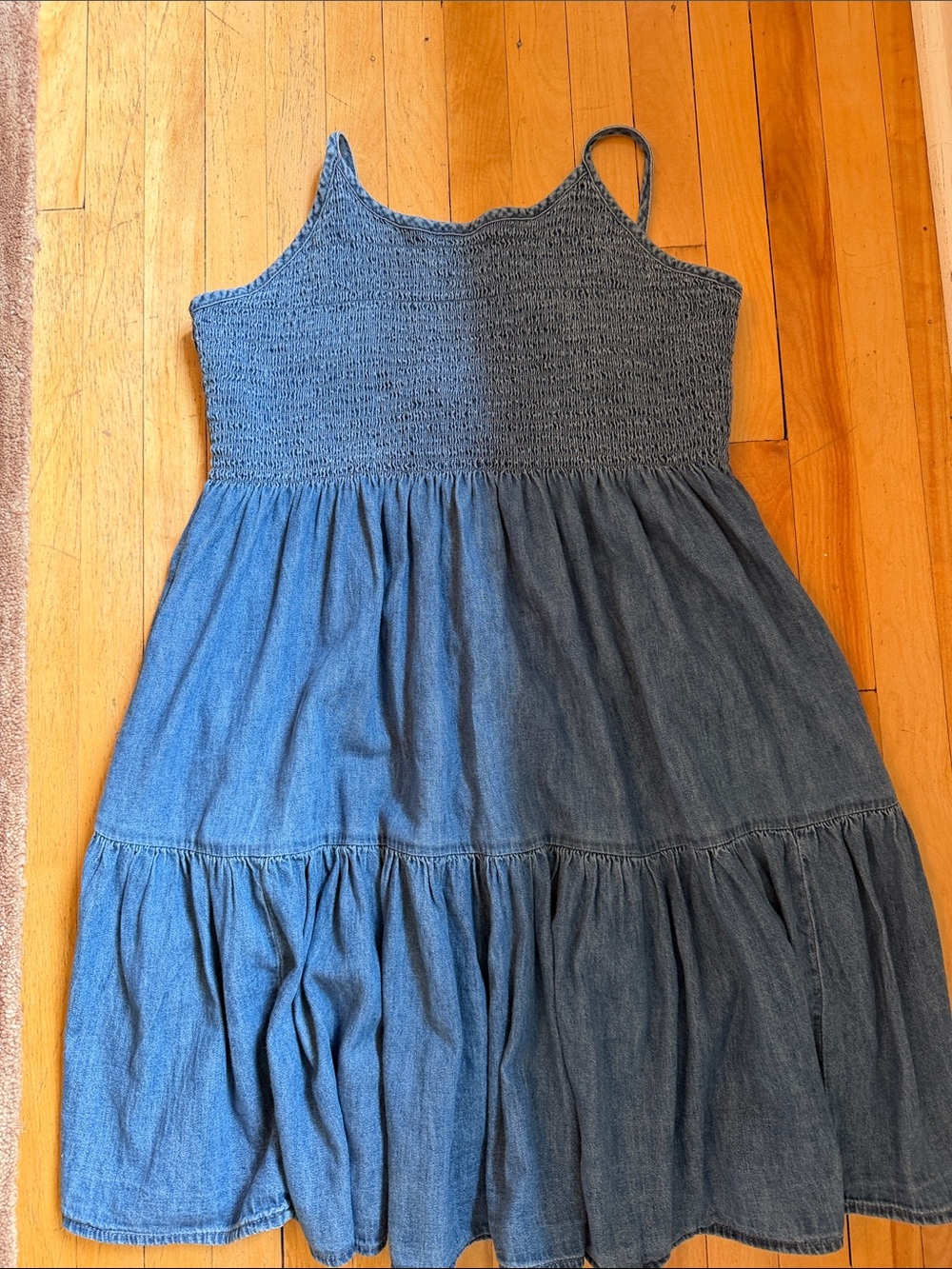 GAP Blue Denim Tiered Smocked Sundress